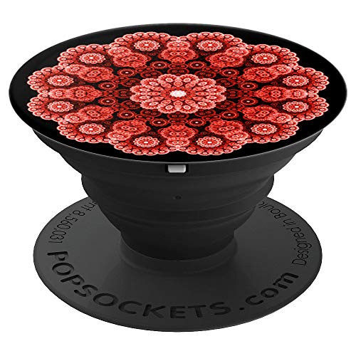 Mandala Red Flower - Mandala Design Grip - PopSockets Grip and Stand for Phones and Tablets Mandala Red Flower - Mandala Design Grip - PopSockets Grip and Stand for Phones and Tablets