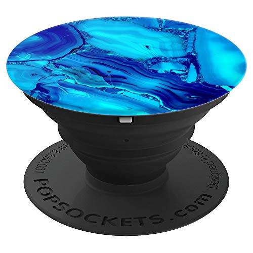 Marbled Phone Grip Blue. Light Blue Marbled Design - PopSockets Grip and Stand for Phones and Tablets