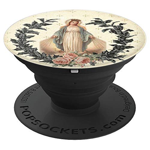 Miraculous Medal Holy Mary Vintage Marian Catholic Zx - PopSockets Grip and Stand for Phones and Tablets Miraculous Medal Holy Mary Vintage Marian Catholic Zx - PopSockets Grip and Stand for Phones and Tablets