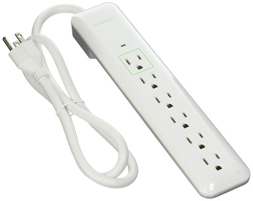 Monoprice 109198 6 Outlet Slim Surge Protector Power Strip, 540 Joules