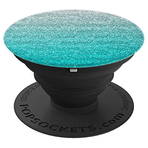 Teal - blue - Silver Gradient - PopSockets Grip and Stand for Phones and Tablets