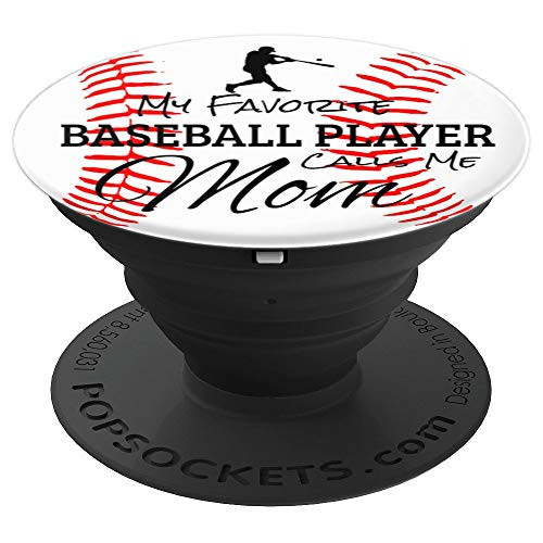 My Favorite Baseball Player Calls Me Mom Stitches Design - PopSockets Grip and Stand for Phones and Tablets