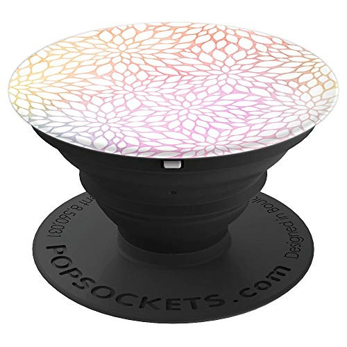 Rainbow Watercolor Background with White Florals PACJ0353 - PopSockets Grip and Stand for Phones and Tablets