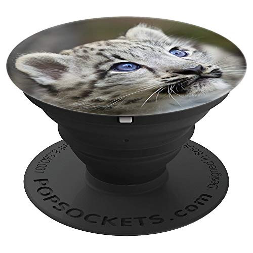 White Tiger Blue Eyes Cute Baby Wild Cat Animal Gift Idea - PopSockets Grip and Stand for Phones and Tablets