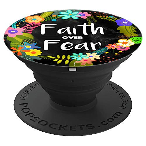 Faith Over Fear Christian Pop Socket Love Jesus Women's Gift - PopSockets Grip and Stand for Phones and Tablets