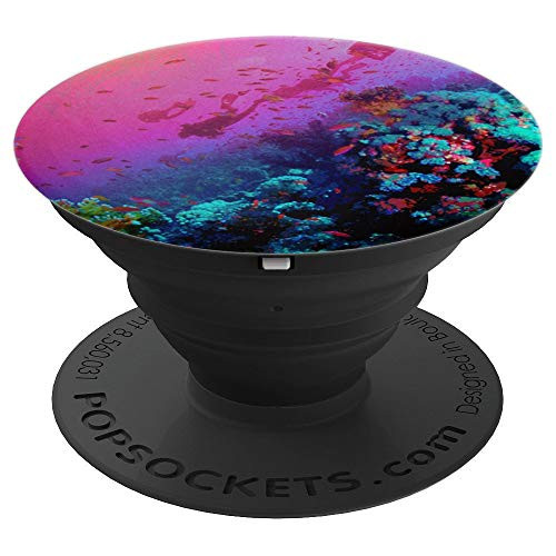 Scuba Divers and colorful underwater coral reef - PopSockets Grip and Stand for Phones and Tablets