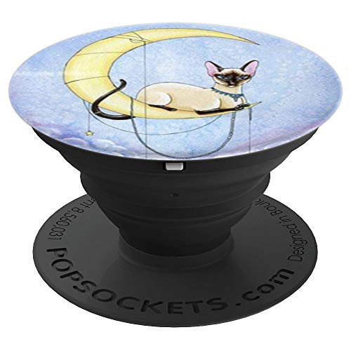 Siamese Cat On The Moon Funny Cat Breed Mobile Accessory - PopSockets Grip and Stand for Phones and Tablets Siamese Cat On The Moon Funny Cat Breed Mobile Accessory - PopSockets Grip and Stand for Phones and Tablets