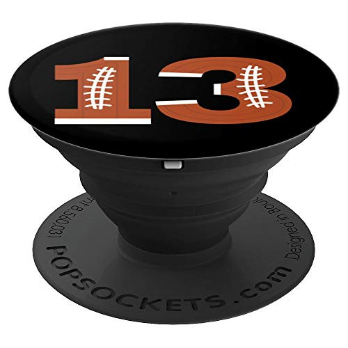 13th Birthday Football Ball Boys | 13 Year Old Design Gift - PopSockets Grip and Stand for Phones and Tablets