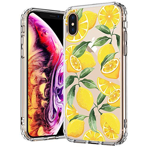 MOSNOVO iPhone Xs MAX Case, iPhone Xs MAX Clear Case, Lemon Pattern Printed Clear Design Transparent Plastic Back Case with TPU Bumper Protective Case Cover for iPhone Xs MAX