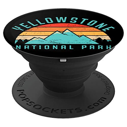 Yellowstone National Park Retro Distressed PopSockets Grip and Stand for Phones and Tablets