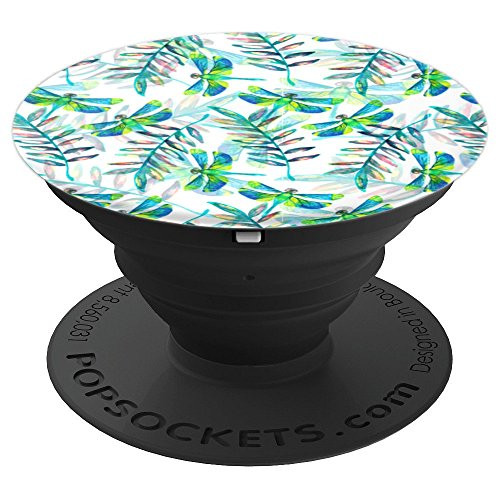 Watercolor Dragonflies and Leaves - PopSockets Grip and Stand for Phones and Tablets