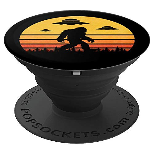 Retro UFO Bigfoot, Abducting Sasquatch - PopSockets Grip and Stand for Phones and Tablets Retro UFO Bigfoot, Abducting Sasquatch - PopSockets Grip and Stand for Phones and Tablets