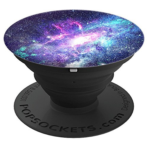 Purple Teal Aqua Nebula Outer Space Pattern Science STEM Art - PopSockets Grip and Stand for Phones and Tablets
