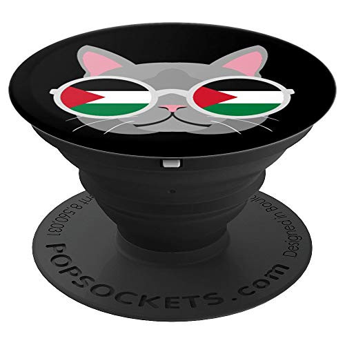 Free Palestine Palestinian Flag Gaza Cat - PopSockets Grip and Stand for Phones and Tablets