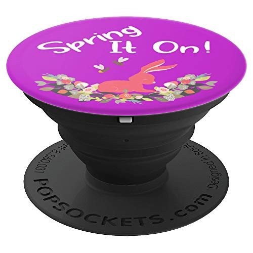 Spring It On Bunny Rabbit, Bugs and Flowers - PopSockets Grip and Stand for Phones and Tablets