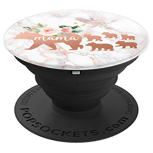 Mama Bear Five Cubs Blush Pink Marble Watercolor Floral - PopSockets Grip and Stand for Phones and Tablets Mama Bear Five Cubs Blush Pink Marble Watercolor Floral - PopSockets Grip and Stand for Phones and Tablets