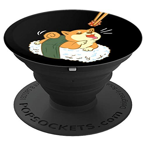 Funny Japanese Kawaii Shiba Inu Sushi PopSockets Grip and Stand for Phones and Tablets