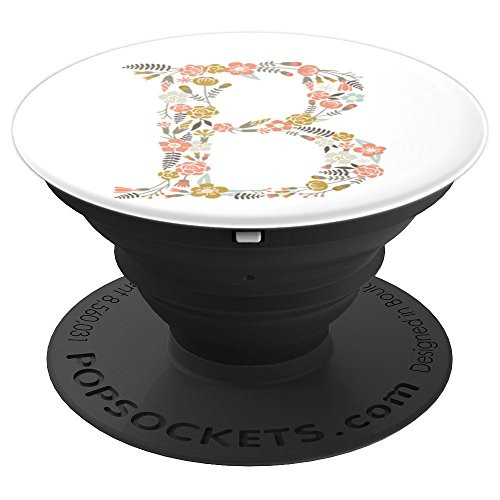 Cute First & Last Initial Monogram Letter B on White PS20002 - PopSockets Grip and Stand for Phones and Tablets