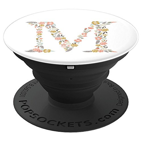 Cute First & Last Initial Monogram Letter M on White PS20013 - PopSockets Grip and Stand for Phones and Tablets