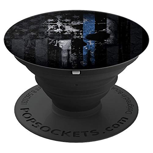 Police Thin Blue Line Support Gift USA Flag Skull - PopSockets Grip and Stand for Phones and Tablets Police Thin Blue Line Support Gift USA Flag Skull - PopSockets Grip and Stand for Phones and Tablets