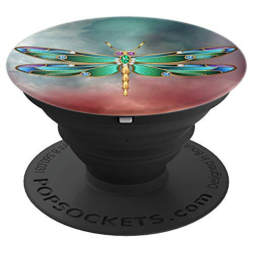 Luxury Gold Green Dragonfly Phone Stand Holder PopSockets - PopSockets Grip and Stand for Phones and Tablets