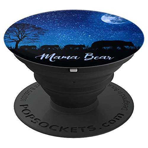 Mama Bear with 3 Cubs Phone Gift Full Moon Stars - PopSockets Grip and Stand for Phones and Tablets Mama Bear with 3 Cubs Phone Gift Full Moon Stars - PopSockets Grip and Stand for Phones and Tablets
