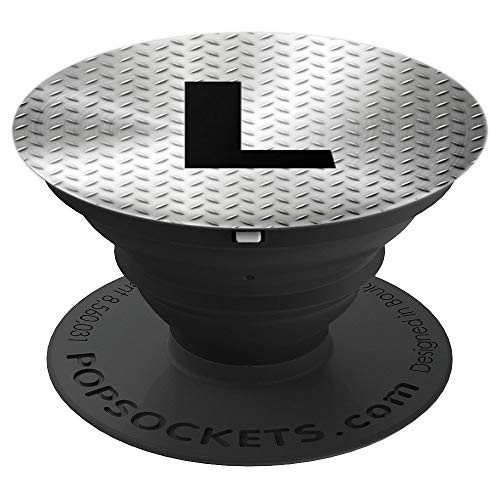 Letter L Phone Socket, Stainless Steel Monogram Initial L - PopSockets Grip and Stand for Phones and Tablets