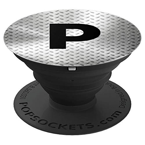 Letter P Phone Socket, Stainless Steel Monogram Initial P - PopSockets Grip and Stand for Phones and Tablets