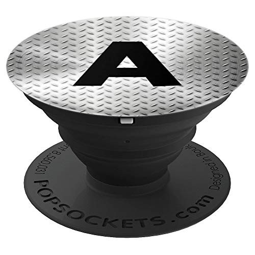 Letter A Phone Socket, Stainless Steel Monogram Initial A - PopSockets Grip and Stand for Phones and Tablets