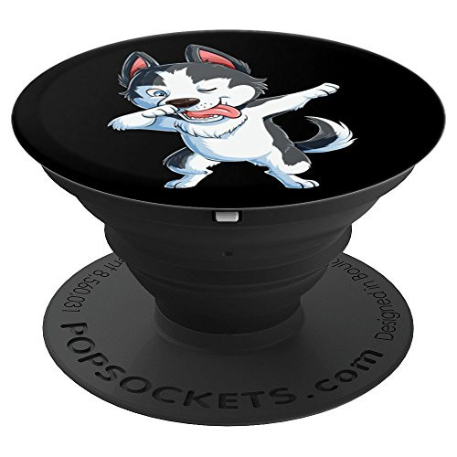 Dabbing Siberian Husky Funny Dab Dance Puppy Lovers Gifts - PopSockets Grip and Stand for Phones and Tablets