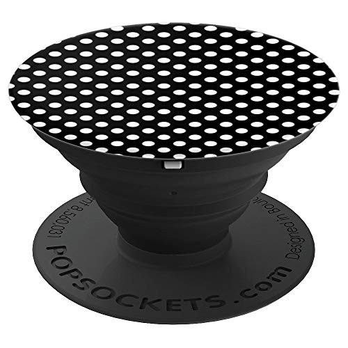 White Dots On A Black Background Ripples Pattern - PopSockets Grip and Stand for Phones and Tablets