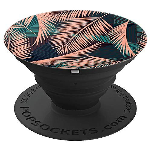 Pink Palm Leaves Watercolor Tropical Banana Leaf Pattern - PopSockets Grip and Stand for Phones and Tablets
