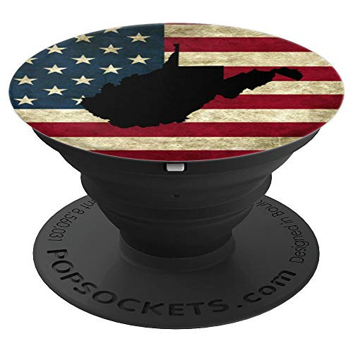 West Virginia Vintage American Flag State Silhouette WV Art - PopSockets Grip and Stand for Phones and Tablets West Virginia Vintage American Flag State Silhouette WV Art - PopSockets Grip and Stand for Phones and Tablets