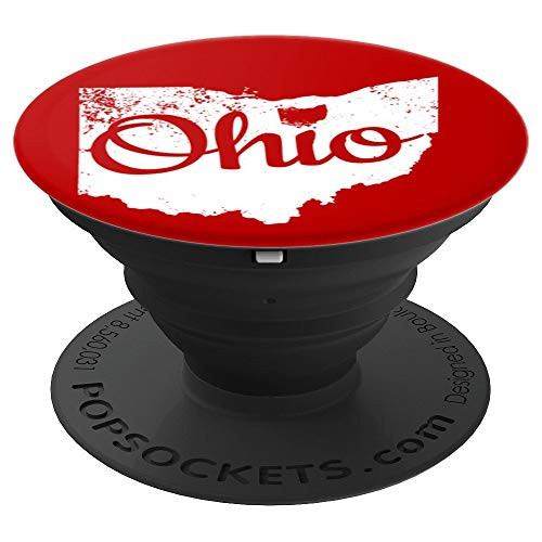 Cute Ohio Map For i Love Home Buckeye State In Red - PopSockets Grip and Stand for Phones and Tablets
