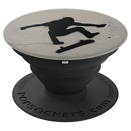 Skateboarder Skateboard Stencil Collapsible Pop Out Mount - PopSockets Grip and Stand for Phones and Tablets