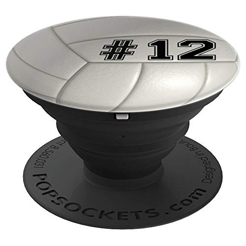 Volleyball Player Jersey Number 12 - PopSockets Grip and Stand for Phones and Tablets