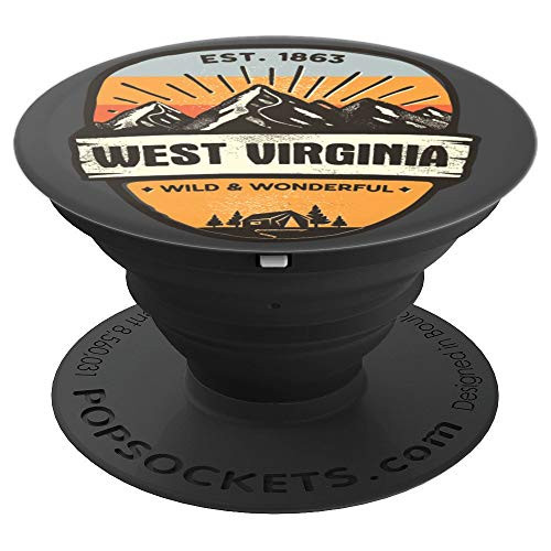 West Virginia Wild And Wonderful, Vintage Retro Mountain PopSockets Grip and Stand for Phones and Tablets West Virginia Wild And Wonderful, Vintage Retro Mountain PopSockets Grip and Stand for Phones and Tablets