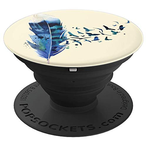 Awayk Feather Pop Phone Grip For Smartphones & Tablets - PopSockets Grip and Stand for Phones and Tablets