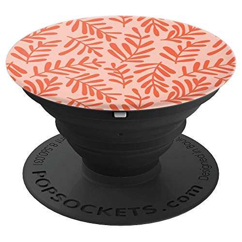 Sassy Southern Charm & Grace Whimsical & Fun Coral & Salmon Leaf Pattern on Black PopSockets Stand f - PopSockets Grip and Stand for Phones and Tablets Sassy Southern Charm & Grace Whimsical & Fun Coral & Salmon Leaf Pattern on Black PopSockets Stand f - PopSockets Grip and Stand for Phones and Tablets