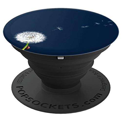 White Dandelion Flower on Blue Pop Mount Socket Cellphone - PopSockets Grip and Stand for Phones and Tablets