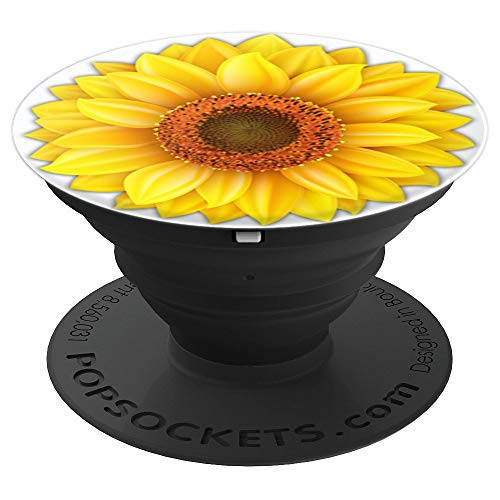 Yellow Sun Flower White Background - Sunflower Decor Girasol - PopSockets Grip and Stand for Phones and Tablets Yellow Sun Flower White Background - Sunflower Decor Girasol - PopSockets Grip and Stand for Phones and Tablets