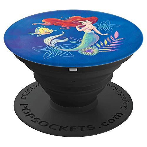 Disney The Little Mermaid Ariel and Flounder Sea Watercolor - PopSockets Grip and Stand for Phones and Tablets