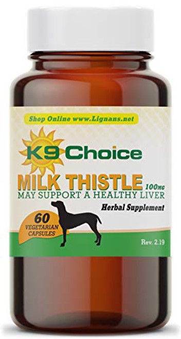 Lignans For Life Milk Thistle for Dogs 100 Mg (60 Vegetarian Capsules)
