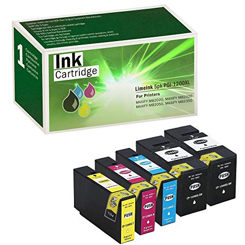 Limeink Compatible Ink Cartridge Replacements for PGI-1200XL High Yield (2 Black / 1 Cyan / 1 Yellow / 1 Magenta, 5-Pack)