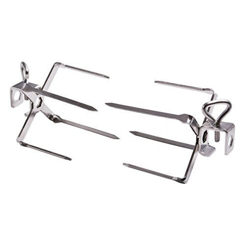 Skyflame Cast Stainless Steel Rotisserie Meat Forks- Fits 3/8-inch and 5/16-Inch Square Spit Rods