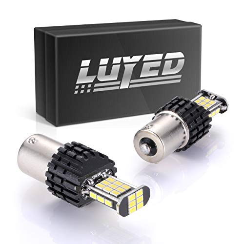 1156 Back Up Light Bulbs,LUYED 2 X 1600 Lumens Extremely Bright Error Free 1156 BA15S 1003 1141 7506 3020 30-EX Chipsets LED Bulbs Used For Backup Reverse Lights, Xenon White
