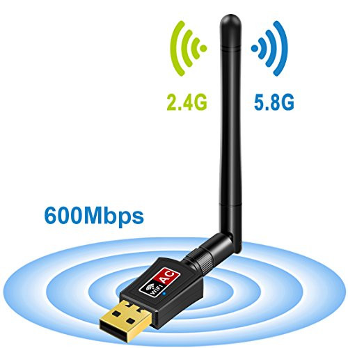 WiFi Adapter 600Mbps Wireless USB Adapter 5G/2.4G Dual Band Antennas Network Lan Card 802.11ac Wireless USB WiFi Network Dongle Adapter Support Windows XP/Vista/7/8.1/10/Mac OS X 10.4-10.11 - Mailiya