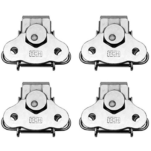 TCH Hardware 4 Pack Steel Small Butterfly Twist Latch & Keeper Zinc - Spring Loaded Toggle Clamp Case Box Chest Closure