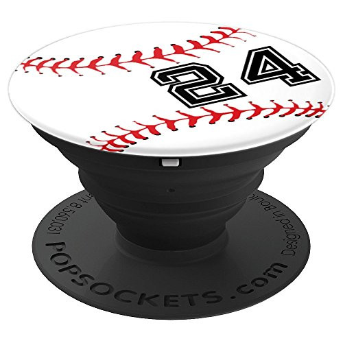 Baseball Player #24 Back No 24 Baseball Pit Gadget Gift - PopSockets Grip and Stand for Phones and Tablets