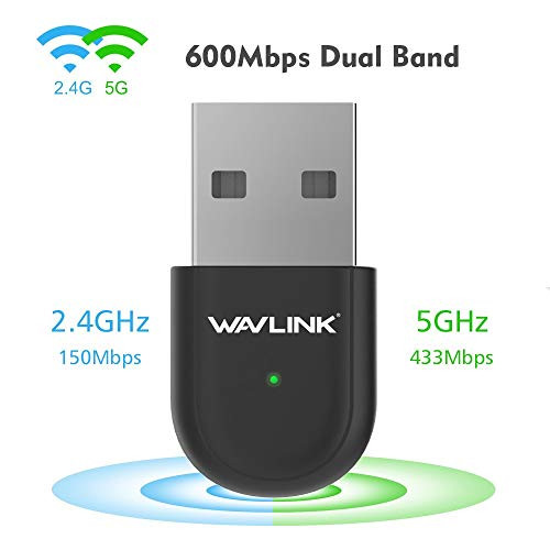 USB WiFi Adapter,Wireless Network Adapter for Laptop/Desktop Computer,Dual Band 2.4GHz/5GHz 433Mbps 802.11 ac/a/b/g/n Wireless Adapter for Windows 10/8/7/Vista/XP/2000